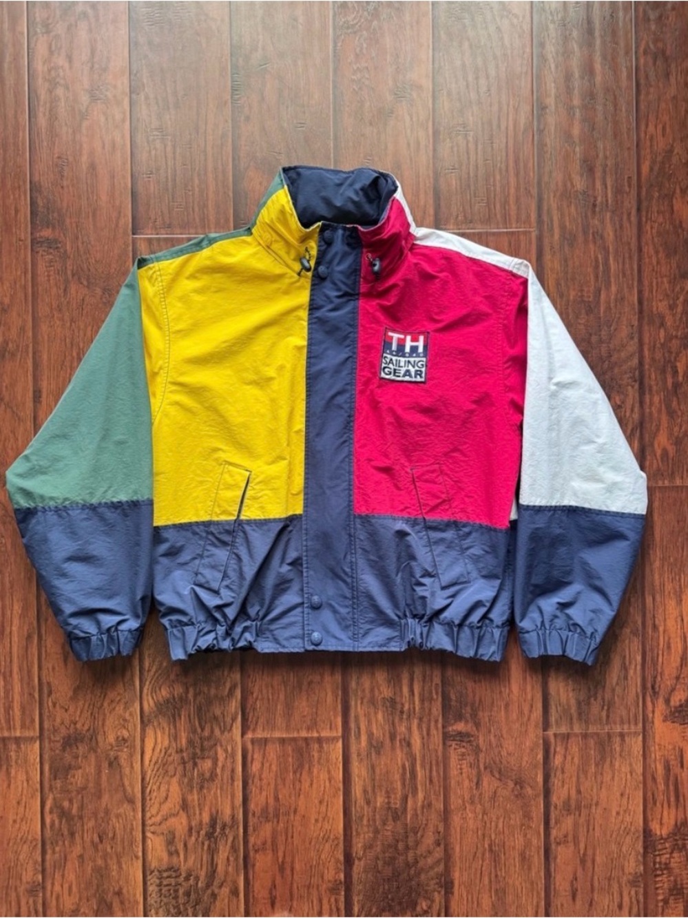 VTG Tommy Hilfiger Sailing Gear Jacket Mens Large Colorblock 90s Windbreaker 88